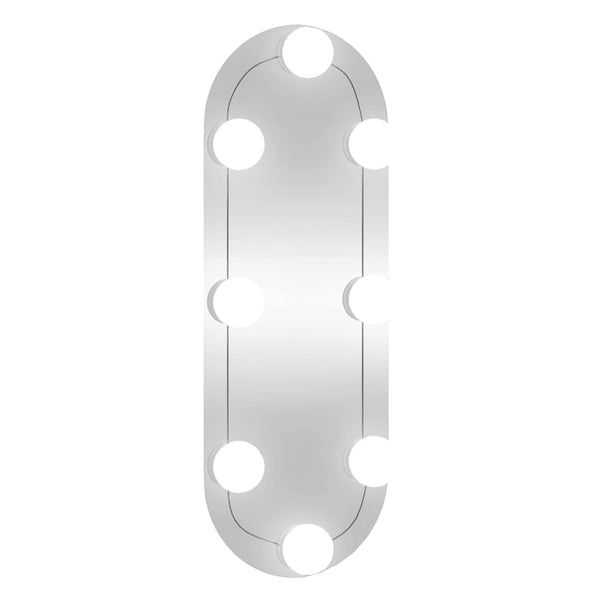 Wandspiegel Allyende 15x40cm (mit LED-Beleuchtung, Glas, oval)