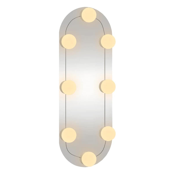 Wandspiegel Allyende 15x40cm (mit LED-Beleuchtung, Glas, oval)
