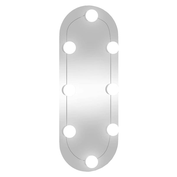 Wandspiegel Allyende 20x50cm (mit LED-Beleuchtung, Glas, oval)