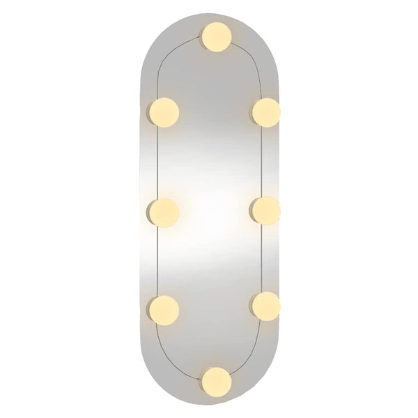 Wandspiegel Allyende 20x50cm (mit LED-Beleuchtung, Glas, oval)