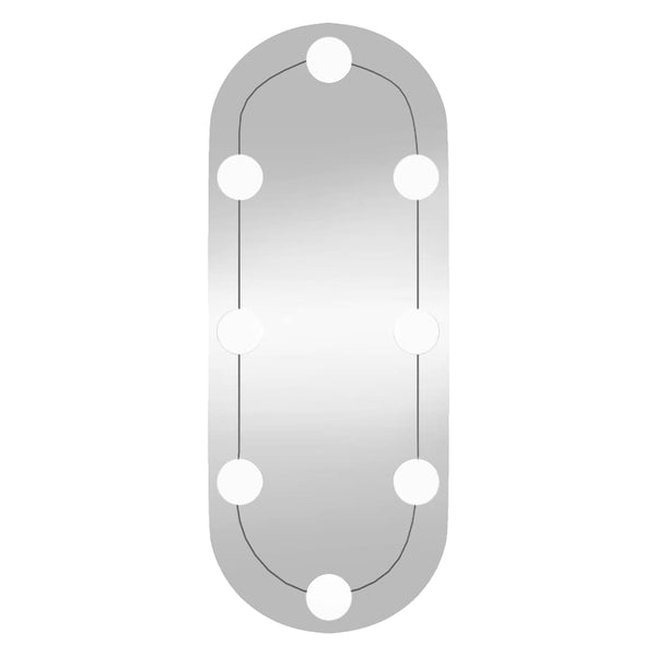 Wandspiegel Allyende 20x50cm (mit LED-Beleuchtung, Glas, oval)