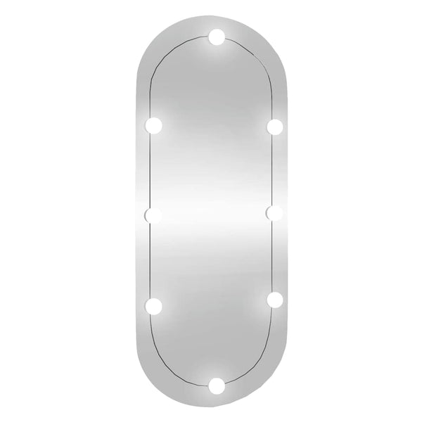 Wandspiegel Allyende 25x60cm (mit LED-Beleuchtung, Glas, oval)