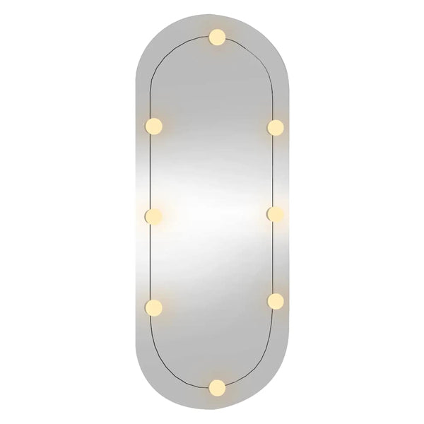 Wandspiegel Allyende 25x60cm (mit LED-Beleuchtung, Glas, oval)