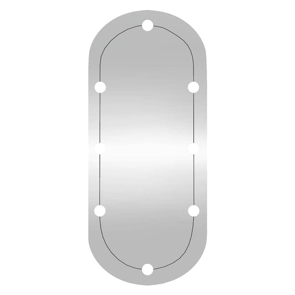 Wandspiegel Allyende 25x60cm (mit LED-Beleuchtung, Glas, oval)