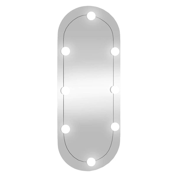 Wandspiegel Allyende 30x70cm (mit LED-Beleuchtung, Glas, oval)