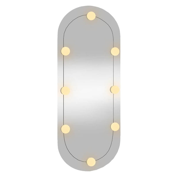 Wandspiegel Allyende 30x70cm (mit LED-Beleuchtung, Glas, oval)