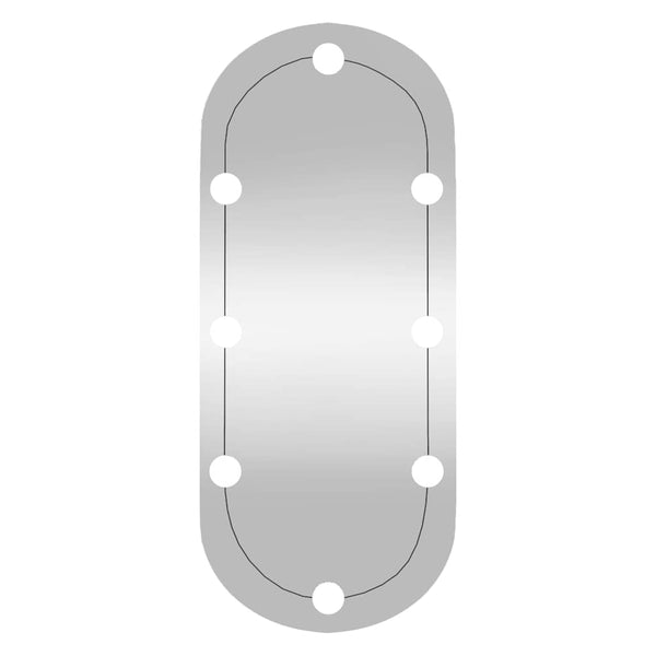 Wandspiegel Allyende 30x70cm (mit LED-Beleuchtung, Glas, oval)