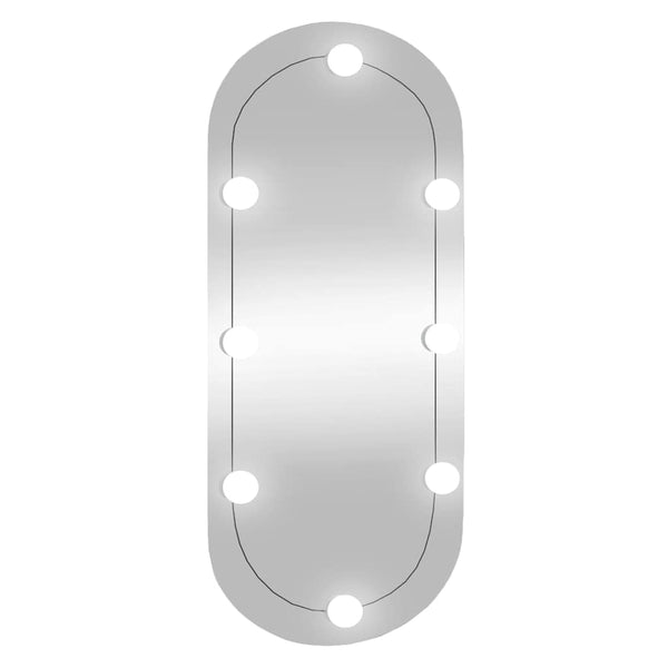 Wandspiegel Allyende 35x80cm (mit LED-Beleuchtung, Glas, oval)