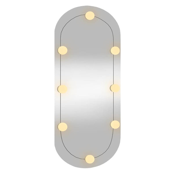 Wandspiegel Allyende 35x80cm (mit LED-Beleuchtung, Glas, oval)