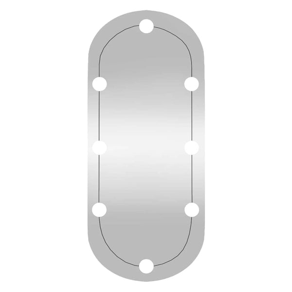 Wandspiegel Allyende 35x80cm (mit LED-Beleuchtung, Glas, oval)