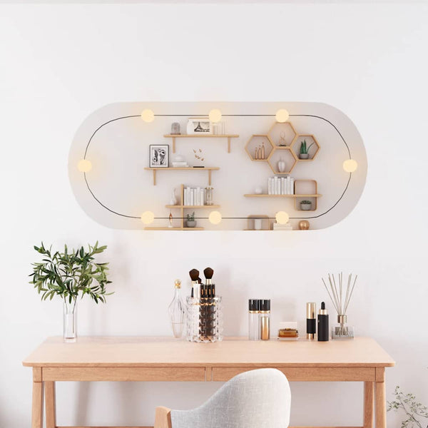 Seinäpeili Allyende 40x90cm (led-valoilla, lasi, ovaali)