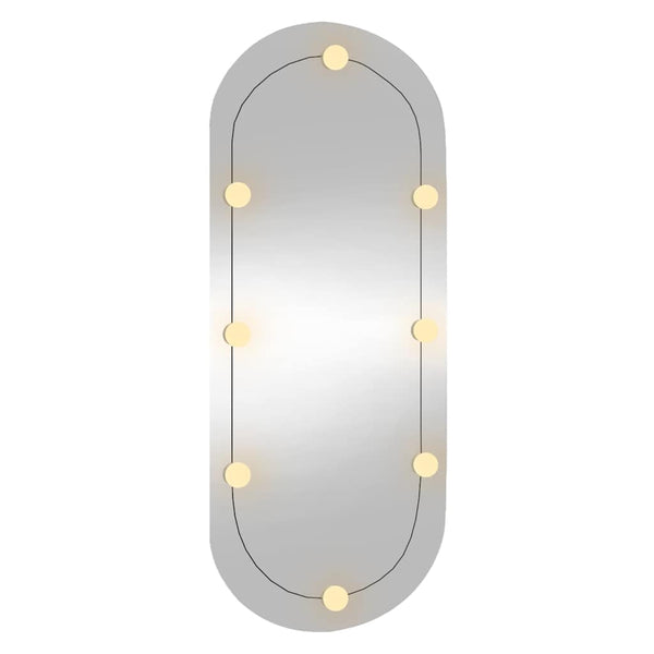 Seinäpeili Allyende 40x90cm (led-valoilla, lasi, ovaali)