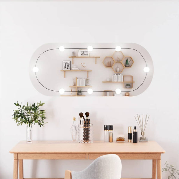 Seinäpeili Allyende 40x90cm (led-valoilla, lasi, ovaali)