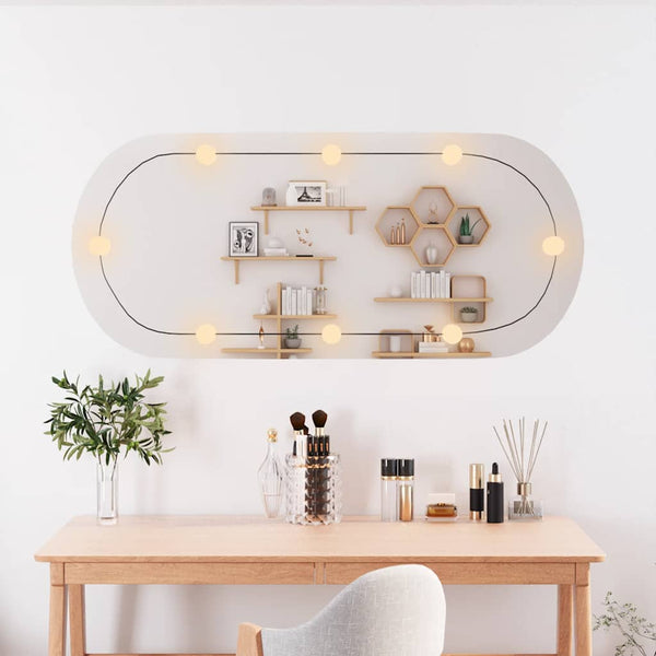 Wandspiegel Allyende 45x100cm (mit LED-Beleuchtung, Glas, oval)