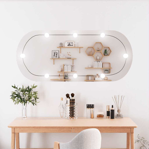 Wandspiegel Allyende 45x100cm (mit LED-Beleuchtung, Glas, oval)