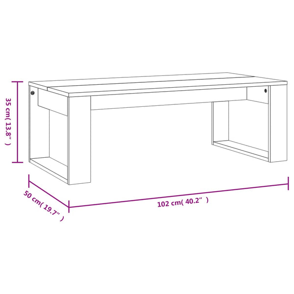 Sonoma Eiche Couchtisch Musetoiu 102x50x35cm (Holz)
