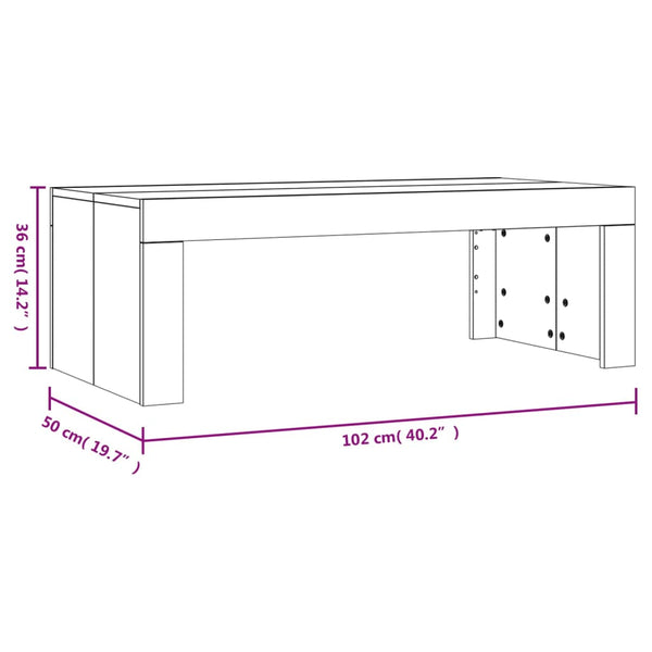 Betoninharmaa sohvapöytä Rudel 102x50x36cm (puinen)