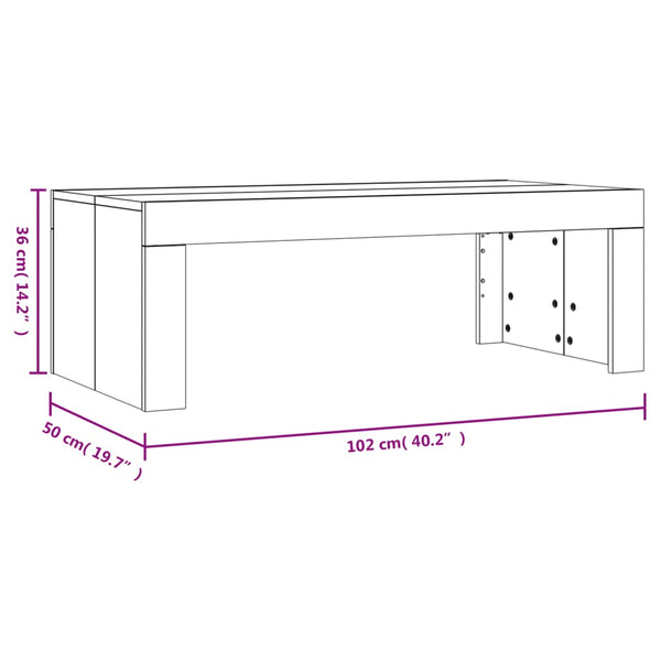 Grauer Couchtisch Rudel 102x50x36cm (Holz)