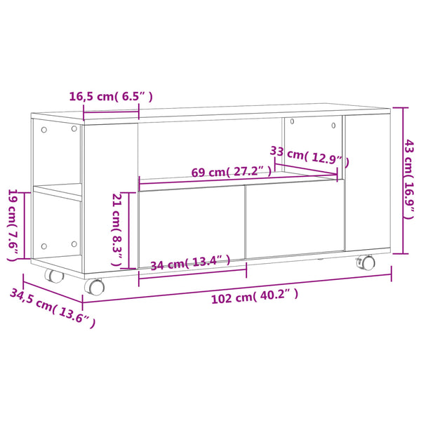 Savutammi tv-taso Sincovici 102x34,5x43cm (puinen)
