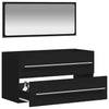 Schwarzer Badschrank mit Spiegel Rusoiu (Holz)