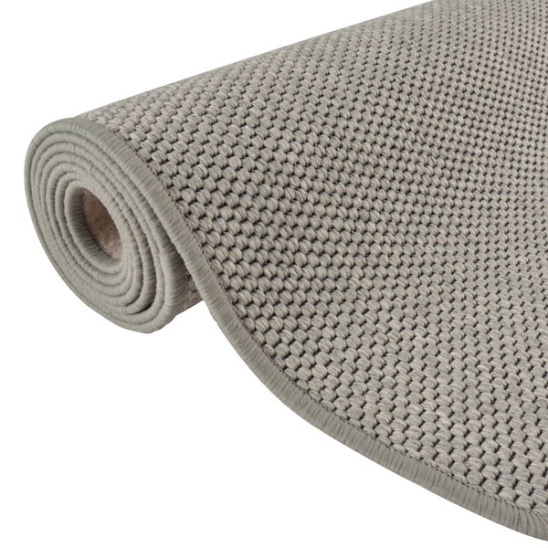 Silberner Läufer Sisal-Stil Heraldine 80x300cm