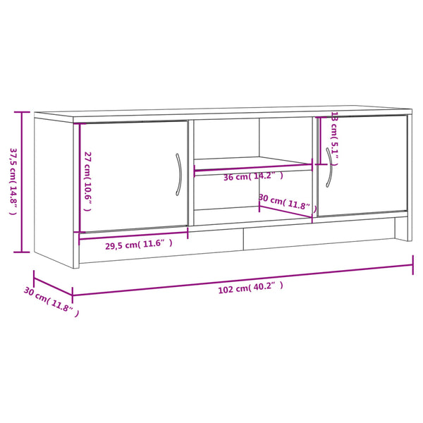 Schwarzer TV-Schrank Harmon 102x30x37,5cm (Holz)
