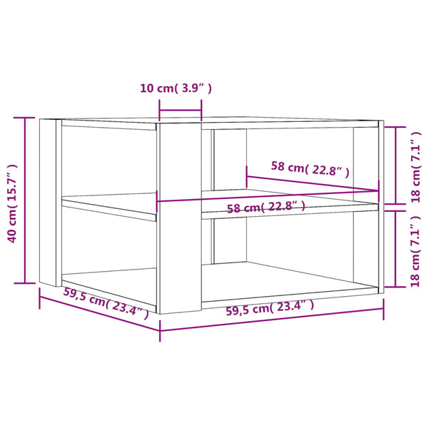 Schwarzer Couchtisch Mindre 59,5x59,5x40cm (Holz)
