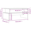 Grauer Couchtisch Grunia 90x55x42,5cm (Holz)