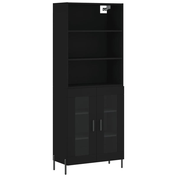 Schwarzer Holzschrank 69,5x34x180cm