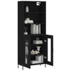 Schwarzer Holzschrank 69,5x34x180cm