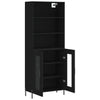 Schwarzer Holzschrank 69,5x34x180cm