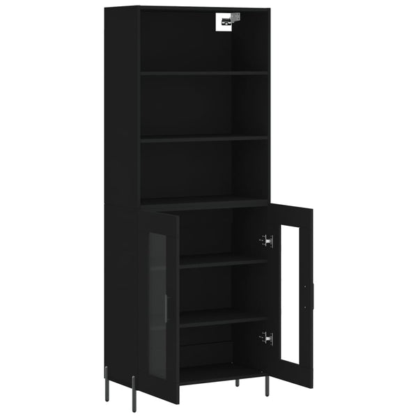 Schwarzer Holzschrank 69,5x34x180cm