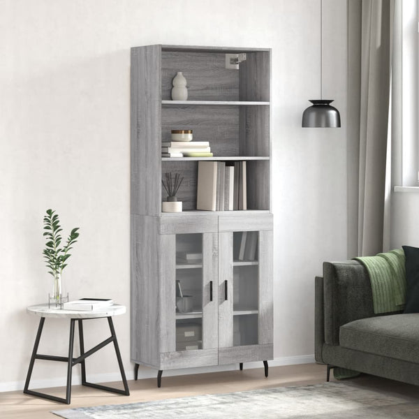 Grauer Stejerel-Schrank 69,5x34x180cm (Holz)
