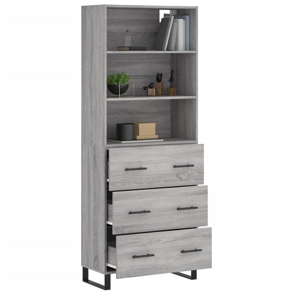 Adinela Schrank grau 69,5x34x180cm (Holz)