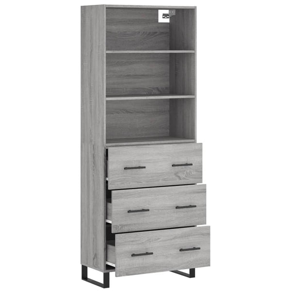 Adinela Schrank grau 69,5x34x180cm (Holz)