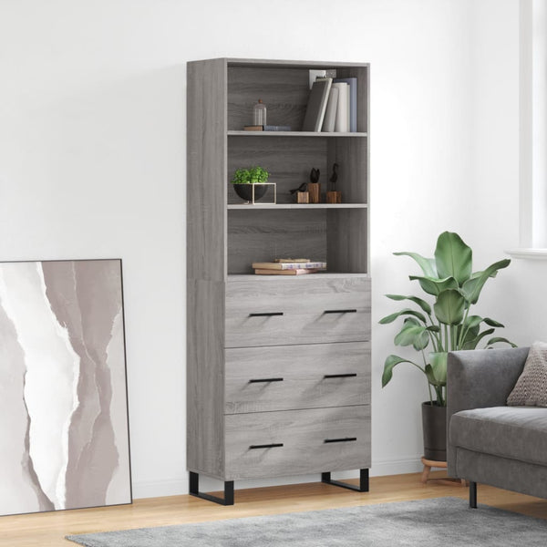 Adinela Schrank grau 69,5x34x180cm (Holz)