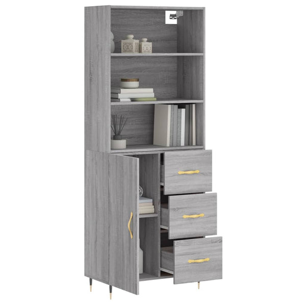 Grauer Kenneth Schrank 69,5x34x180cm (Holz)