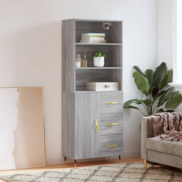 Grauer Kenneth Schrank 69,5x34x180cm (Holz)