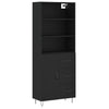 69,5x34x180cm Myrtis Schrank, Farbe Schwarz (Holz)
