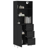 69,5x34x180cm Myrtis Schrank, Farbe Schwarz (Holz)