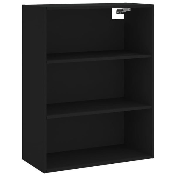 69,5x34x180cm Myrtis Schrank, Farbe Schwarz (Holz)
