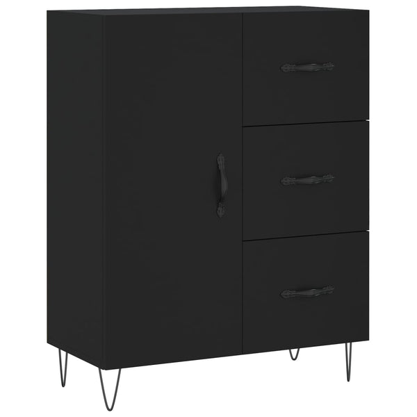 69,5x34x180cm Myrtis Schrank, Farbe Schwarz (Holz)