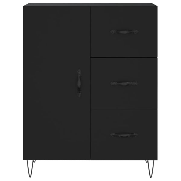 69,5x34x180cm Myrtis Schrank, Farbe Schwarz (Holz)