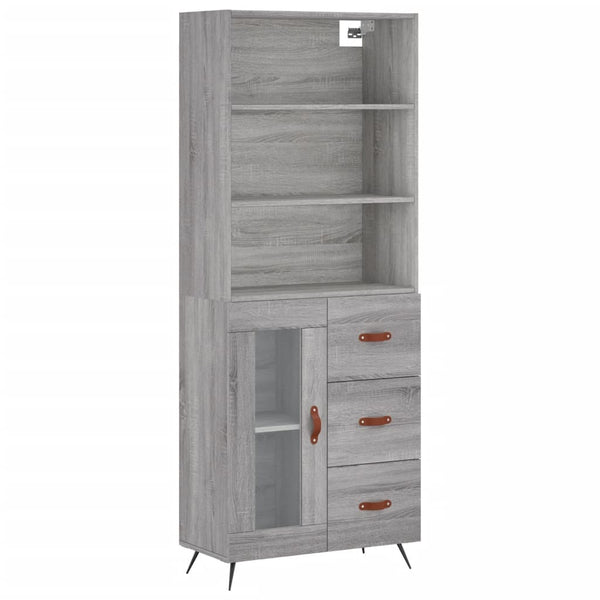 Grauer Ileleana-Schrank 69,5x34x180cm (Holz)