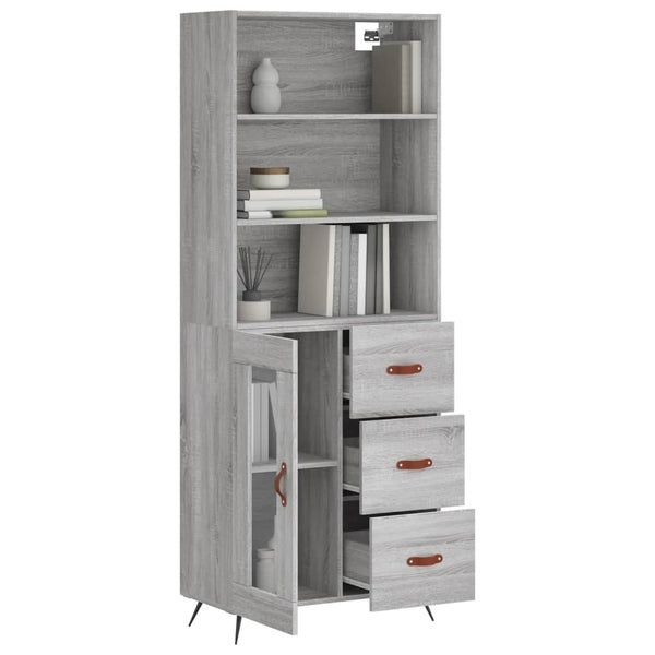 Grauer Ileleana-Schrank 69,5x34x180cm (Holz)