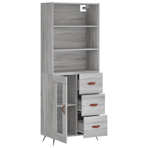 Grauer Ileleana-Schrank 69,5x34x180cm (Holz)