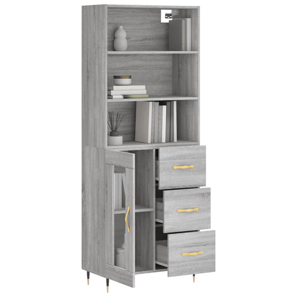 Kenneth Schrank grau 69,5x34x180cm (Holz)