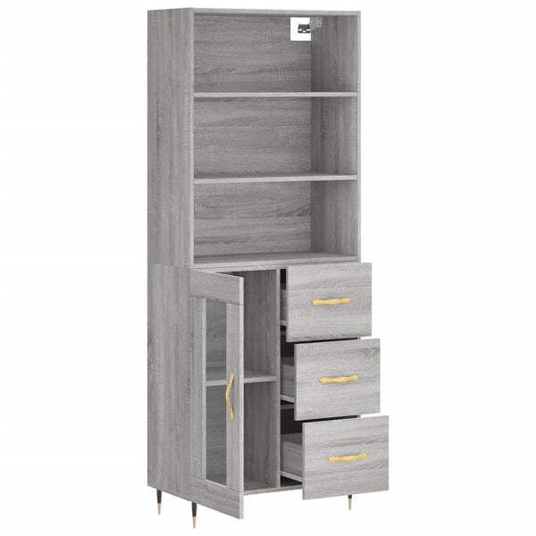 Kenneth Schrank grau 69,5x34x180cm (Holz)
