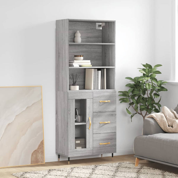 Kenneth Schrank grau 69,5x34x180cm (Holz)