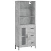 69,5x34x180cm betongrauer Schrank aus Holz